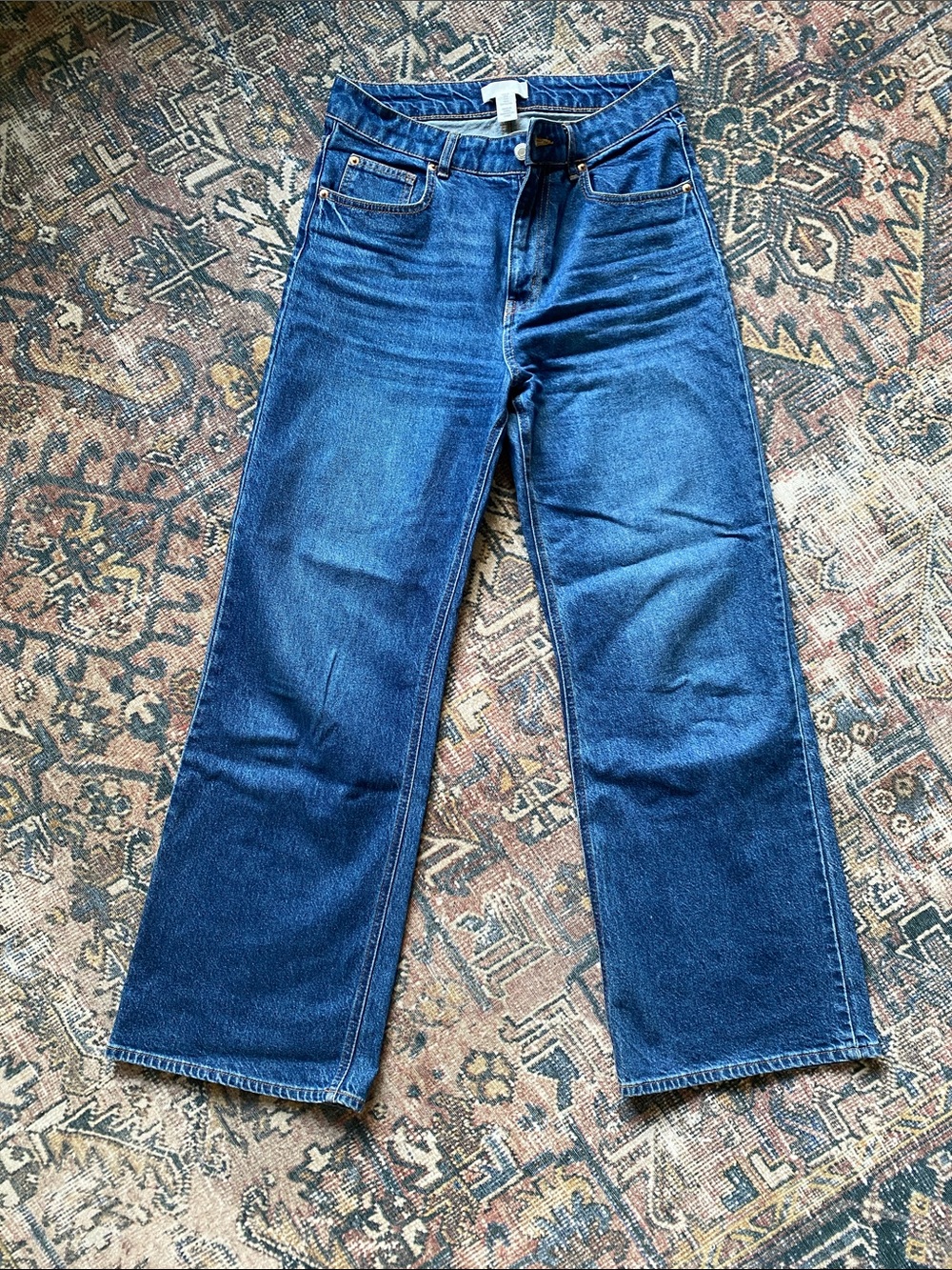 Wide-Leg womens Jeans - Deep Blue